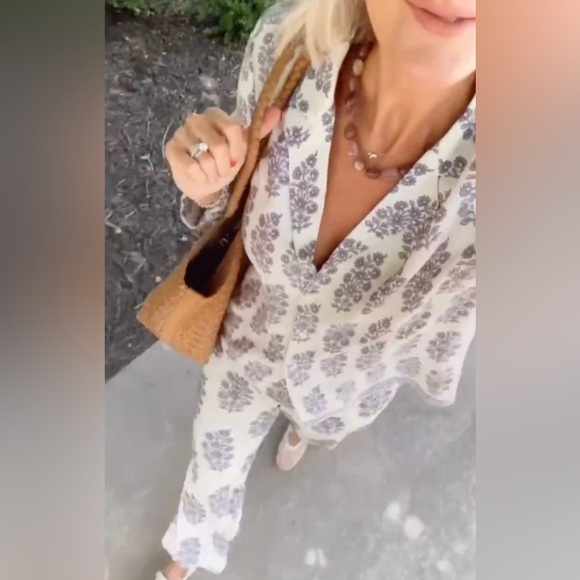 J.Crew blooming lilac block print set - Picture 1 of 6